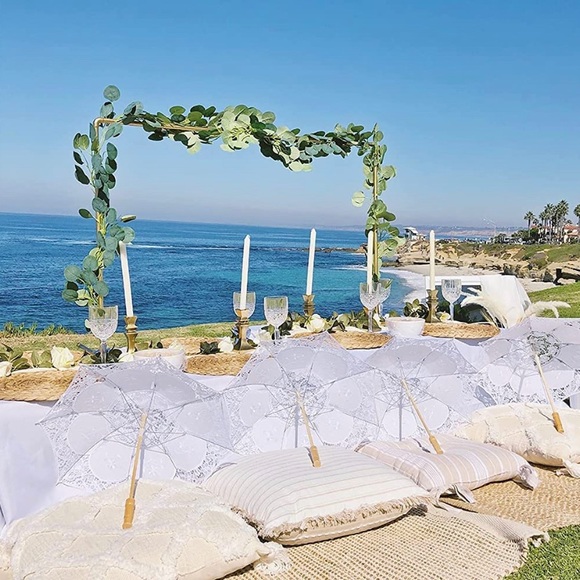 Wedding Parasol Vintage Old Fashion Wedding Bridal Lace White Victorian Umbrella - Picture 6 of 6